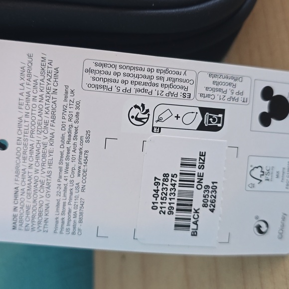 Primark Black and White Disney Mickey Mouse Bag - Picture 3 of 3